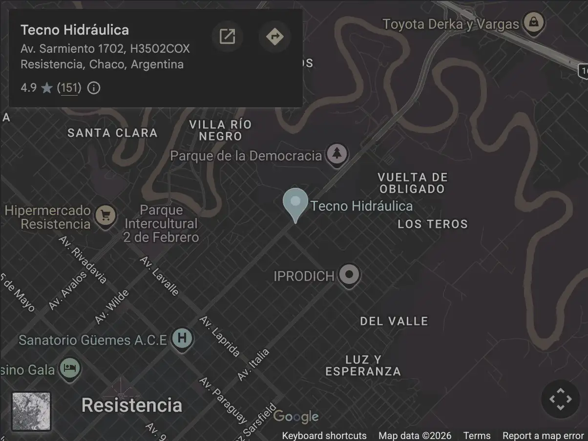 Ubicación Tecnohidráulica en Google Maps